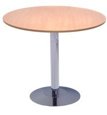 Mesa de centro ovalada 115x50x50 pata cromada   tablero haya