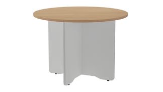 Mesa de reuniones redonda 120cm de diametro altura 72cm color: pata aluminio tablero r