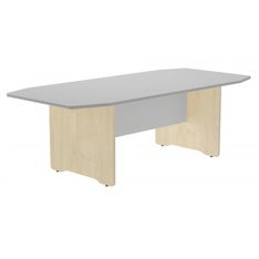 Mesa de reuniones 220x100x72cm. color: pata haya  tablero gris