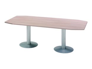 Rocada Meeting - Mesa - rectangular con lados redondeados - gris - aluminio base