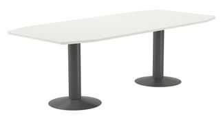 Mesa de reuniones 220x100x72cm. color: pata metalica antracita tablero blanco