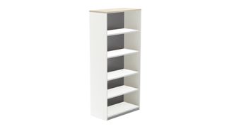 Armario estanteria alto sin puertas 195x90x45 estructura blanca tapa haya