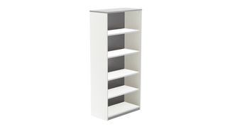 Armario estanteria alto sin puertas 195x90x45 estructura blanca tapa gris