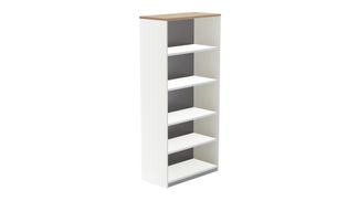 Armario estanteria alto sin puertas 195x90x45 estructura blanca tapa roble