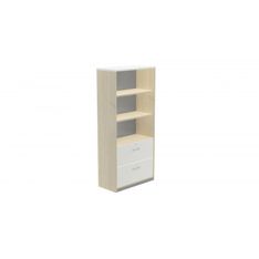 Armario alto carpetero 195x90x45 estructura haya frontales blanco