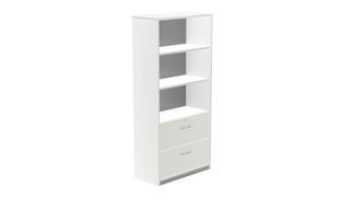 Armario alto carpetero 195x90x45 estructura blanca frontales blanco