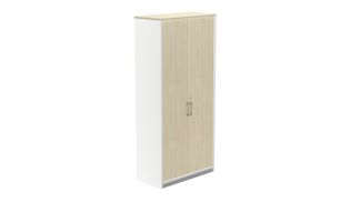 Armario alto con puertas 195x90x45 estructura blanca puertas totales haya