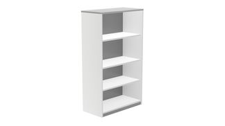 Armario estanteria medio sin puertas 156x90x45 estructura blanca tapa gris