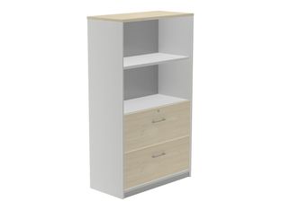 rocada STORE - Librería - 2 cajones - melamina - verde haya, aluminio