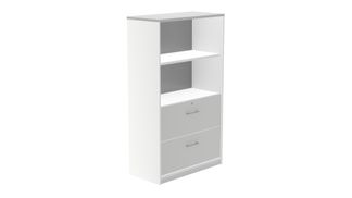 Armario medio carpetero 156x90x45 estructura blanca frontales gris