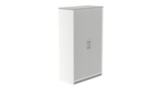 Armario medio con puertas 156x90x45 estructura blanca puertas gris