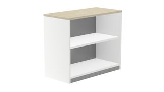 Armario estanteria bajo sin puertas 78x90x45 estructura blanca tapa haya