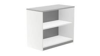 Armario estanteria bajo sin puertas 78x90x45 estructura blanca tapa gris