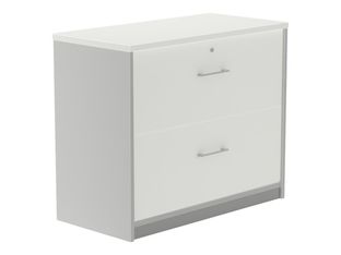 rocada STORE - Armario de relleno vertical - 2 cajones - melamina - blanco, aluminio