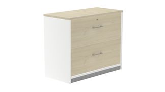 Armario carpetero bajo 78x90x45 estructura blanca frontales haya