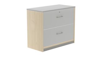 Armario carpetero bajo 78x90x45 estructura roble frontales gris