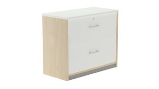 Armario carpetero bajo 78x90x45 estructura roble frontales blanco