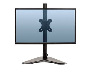 Fellowes Professional Series Single Freestanding Monitor Arm - Kit de montaje - para Monitor - plástico, aluminio, acero - negro - tamaño de pantalla: hasta 32" - montable en escritorio