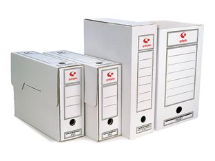 Grafoplas - Archivo de caja - para Folio (360 x 253 mm), Folio ampliado (385x275 mm), Double Folio (355 x 250 mm) - blanco