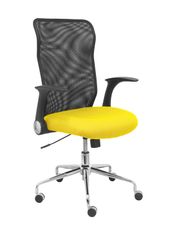 Silla minaya respaldo malla negro asiento bali amarillo