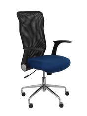 Silla minaya respaldo malla negro asiento bali azul marino