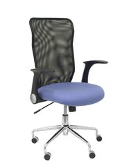 Silla minaya respaldo malla negro asiento bali azul claro
