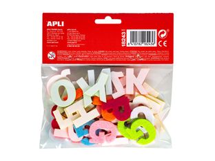 APLI kids Diy - Jeu d'adhésifs de décoration - 52 pièces - lettres A à Z - 30 x 2 mm - jaune, bleu foncé, rouge, vert mousse - permanent