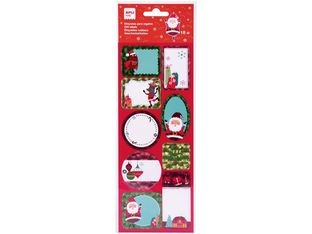 Apli kids - 16 étiquettes cadeau - 100 x 305 mm - Noël/pink x'mas