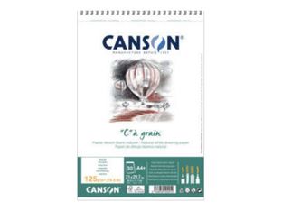 Canson "C" à grain - Album - reliure à spirale - A4 Plus (210 x 297 mm) - 30 feuilles - blanc naturel