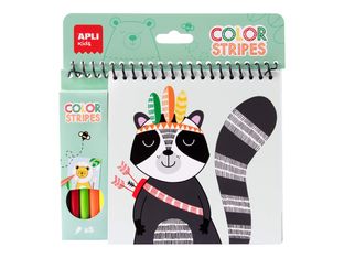 Color Stripes - Livre à colorier avec 5 marqueurs