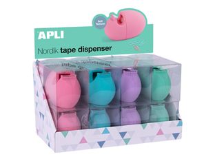 Apli Agipa Nordik - Présentoir de 8 dévidoirs de ruban adhésif - 19 mm x 33 m - disponible dans différentes couleurs