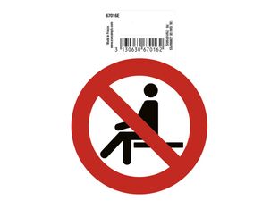 Exacompta - Pictogramme - interdit de s'asseoir - 100 x 100 mm - rouge