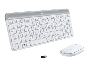 Logitech Slim Wireless Combo MK470 - Juego de teclado y ratón - inalámbrico - 2.4 GHz - español - blanco hueso