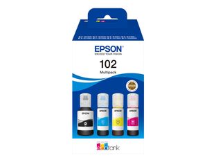 Epson EcoTank 102 - pack de 4 - noir, jaune, cyan, magenta - réservoir d'encre original