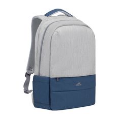 RIVACASE Prater - Sac à dos connecté pour ordinateur portable 17,3" - gris/bleu nuit