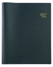 Agenda spiralé Genova Omega 27 - 1 semaine sur 2 pages - 21 x 27 cm - noir - Brepols