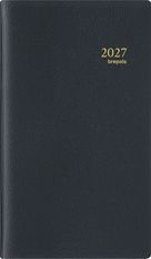 Agenda de poche spiralé Genova Interplan - 1 semaine sur 2 pages - 8,9 x 16 cm - noir - Brepols