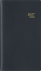 Agenda de poche spiralé Genova Notaplan - 1 semaine sur 2 pages - 9 x 16 cm - noir - Brepols