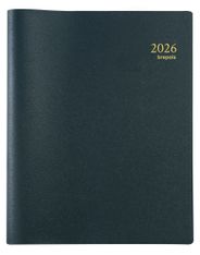 Agenda spiralé Genova Timing - 1 semaine sur 2 pages - 17 x 22 cm - noir - Brepols