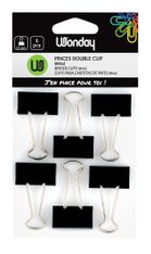 Wonday - 6 pinces à dessin - 32 mm - noir