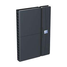 Agenda à élastique Office - 1 semaine sur 2 pages - 10 x 15 cm - gris/noir - Oxford