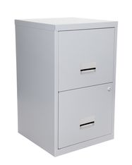 Classeur 2 tiroirs pour dossier suspendus - 66 x 40 x 40 cm  - aluminium