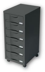 Module de rangement à roulettes 6 tiroirs - anthracite