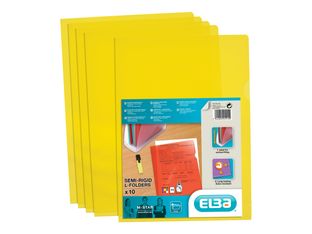 M STAR - 10 Pochettes coin -  A4 - pour 25 feuilles - 15/100 - jaune