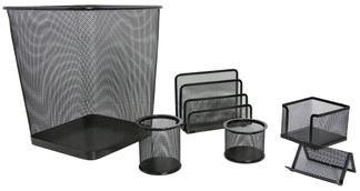 Sign Metallico - Juego de accesorios de escritorio - malla metálica - negro