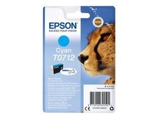Epson T0712 - 5.5 ml - cián - original - cartucho de tinta - para Stylus DX9400, SX115, SX210, SX215, SX218, SX415, SX515, SX610; Stylus Office BX310, BX610