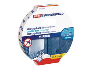 Tesa Powerbond - Adhésif double face spécial miroir - 5 m x 19 mm