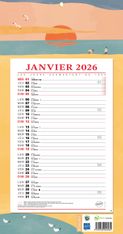 Calendrier bloc mensuel à feuillets année civile BOUCHUT "409 Ambiance" 19 x 36 cm Pefc 70 %