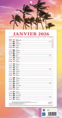 Calendrier bloc mensuel à feuillets année civile BOUCHUT "409 Exotique" 19 x 36 cm Pefc 70 %