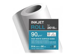 BBX Clairjet 1300 - 106 micromètres - couleur vive - Rouleau (91,4 cm x 90 m) - 90 g/m² - 3 rouleau(x) papier